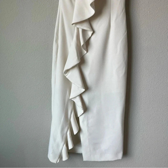 Keepsake White One Shoulder Ruffle Dress Size Small / 4 - Picture 3 of 8